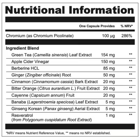LeanCaps Informations nutritionnelles